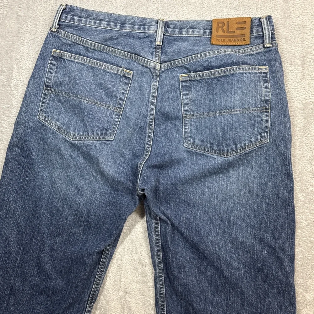 Polo Jeans Co Lauren Woodrow Jeans Men 36X32 (Fits 37X32) Blue Relaxed Straight